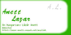 anett lazar business card
